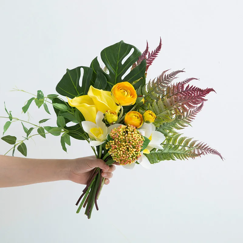 (without vase) home artificial flowers bouquet wedding decoration table