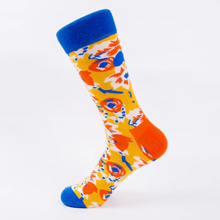 Днем смешной в полоску Стиль цветок индивидуальные носки короткие теплые узор хлопковые носки Для женщин зимние Для мужчин унисекс