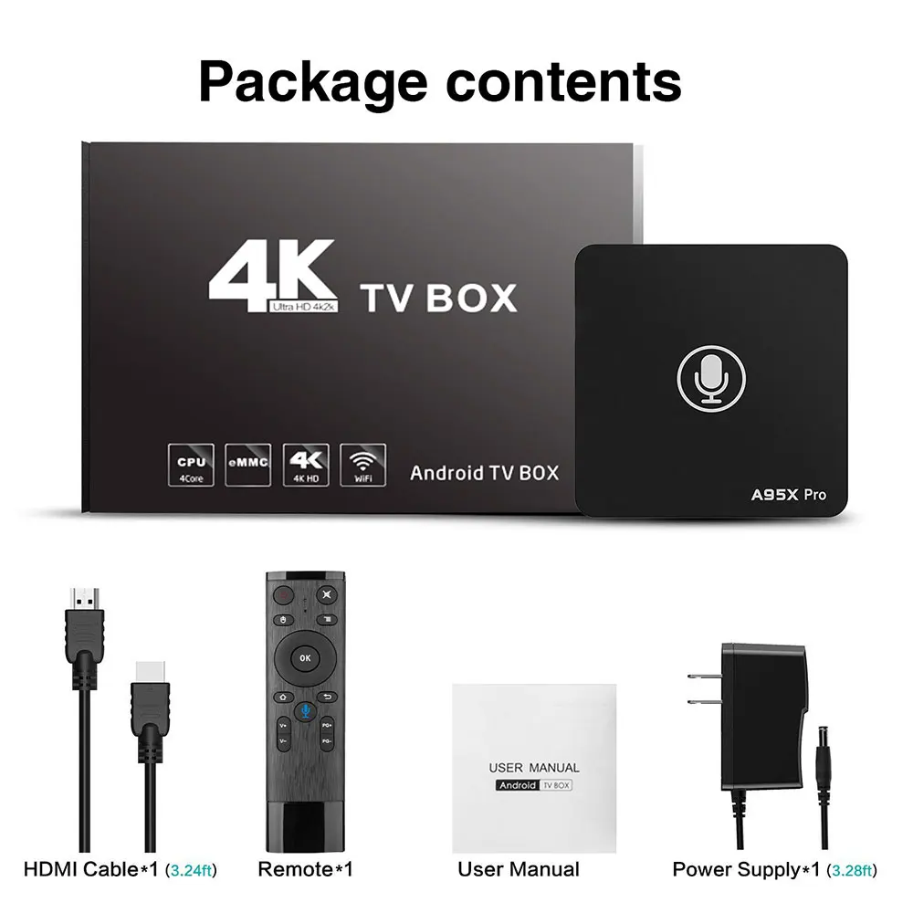 A95X Pro Smart TV Box Android 7 1 телеприставка 2GB16GB S905W 4K HD TVBOX с голосовым пультом