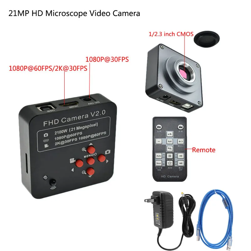 PDOK 21MP Full HD 1080 P 60FPS HDMI USB лаборатория цифровой промышленный видео микроскоп камера для PCB IC cpu пайки
