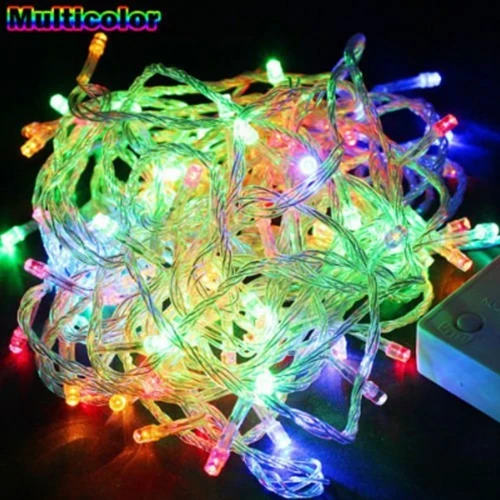 Multicolor Праздничные светодиодные Рождественские огни, наружные 10 м 100 светодиодных гирлянд, украшения для семьи, вечерние, праздничные, новогодние, Свадебные гирлянды - Испускаемый цвет: Multicolor