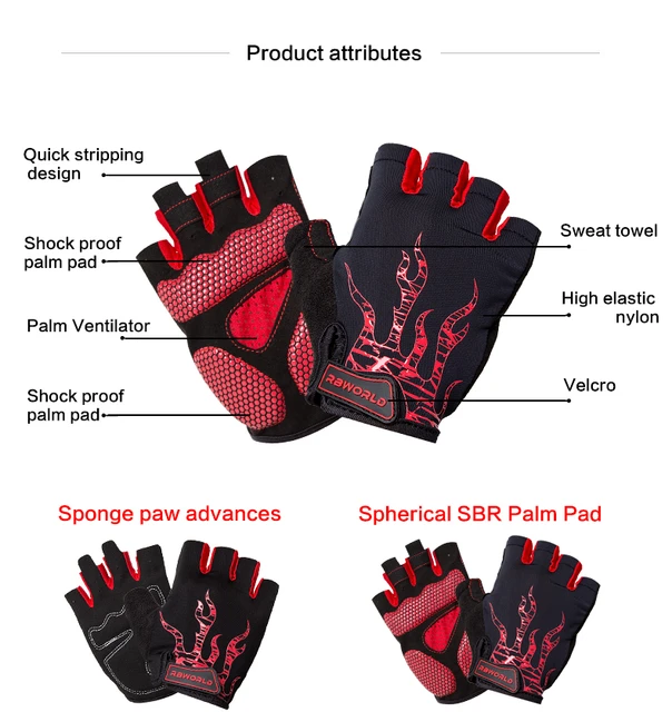 Brand Cycling Bicycle Half Finger Gloves Men Mtb Bike Motocross