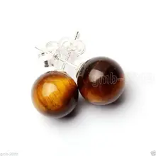 Модные новые 10 мм натуральные серьги-гвоздики из стерлингового серебра 925 пробы