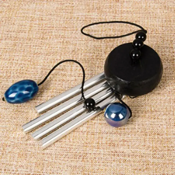 Wind Chime 4 алюминиевые металлические трубы ретро деревянные Windchime для сада патио балкона FP8