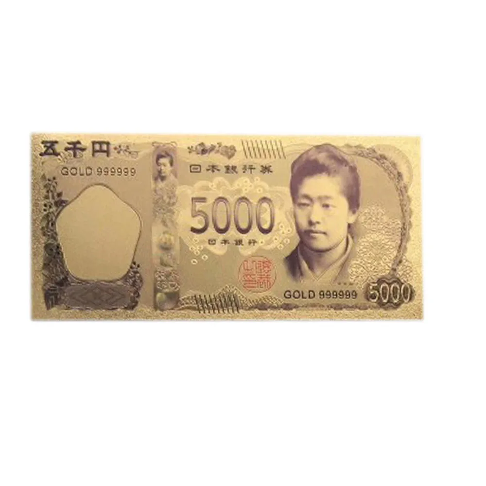 Мировые подарочные сувениры Япония 5000 иена Красочные 24 k Золотая фольга счетчик банкнот Банкноты дропшиппинг