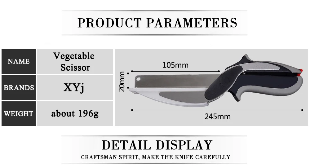 XYj ножницы умный Нож 2 в 1 с разделочной доской многоцелевой резак из нержавеющей стали умный Резак Ножницы кухонные ножи