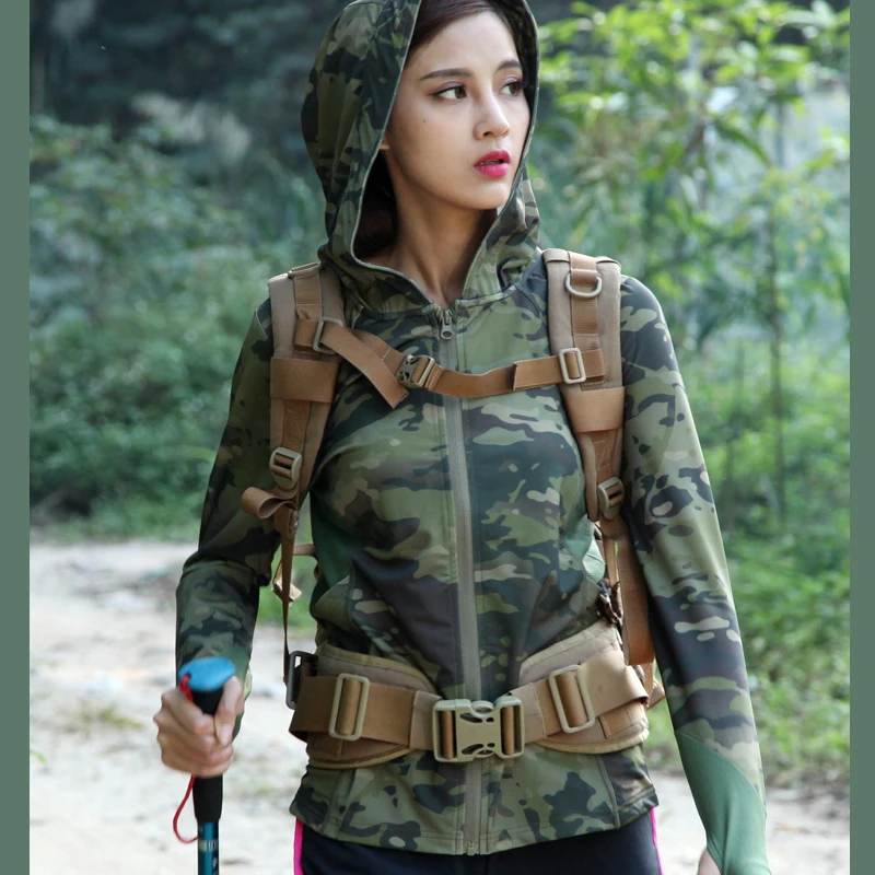 

2017 Multicam Tropic Camouflage Women's Hoodies 100% polyster Zip-up Woman Sweatshirt MTP Quickdry Breathable