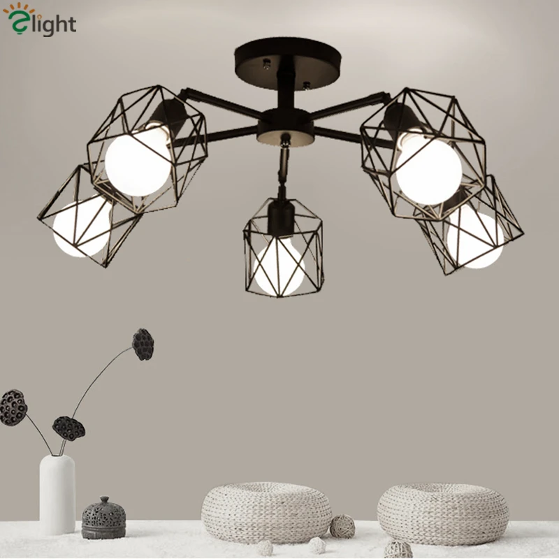 

2016 Nordic Unique Painted Iron Frame Spider Led Chandelier 360 Degree Rotatable Diy Iron Chandelier