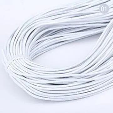 XUNZHE 2mm*45 m color High quality round elastic bandage round elastic rope elastic lines DIY line Sewing accessories shoelace - Цвет: Золотой