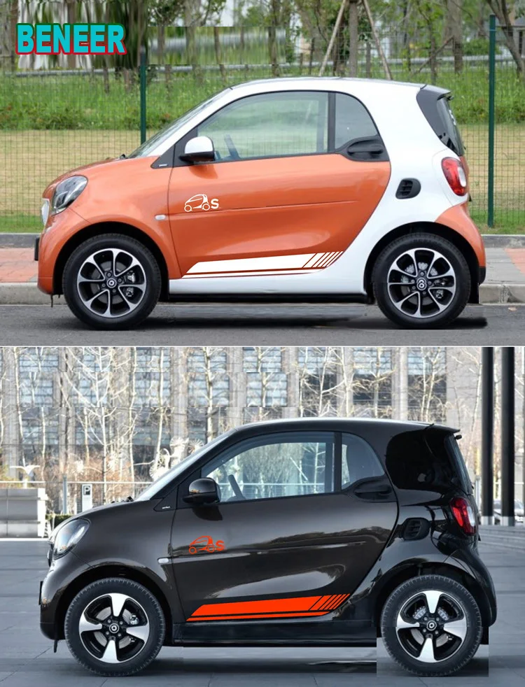 2 side KK car body sticker For Mercedes benz Smartin Car Stickers from