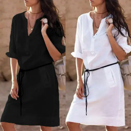 2019 جديد وصول hirigin العلامة التجارية المرأة الصيف عارضة طويلة الأكمام مساء حزب شاطئ اللباس الصلبة اللون فستان قصير 2019 جديد وصول hirigin العلامة التجارية المرأة الصيف عارضة طويلة الأكمام مساء حزب شاطئ اللباس الصلبة اللون فستان قصير