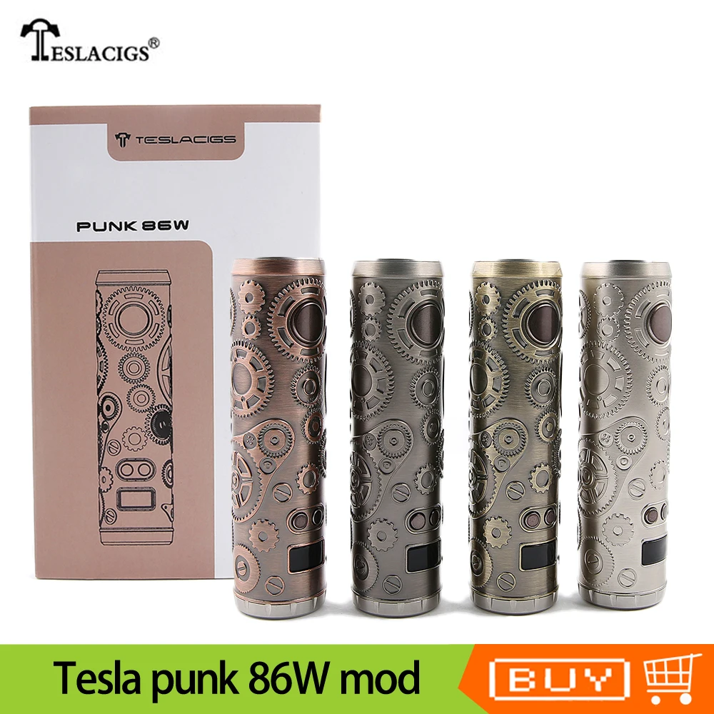 Original Teslacigs Tesla punk 86W mod 18650 Battery Power Punk Style Vape Mod Taggle switch design Electronic Cigarettes |