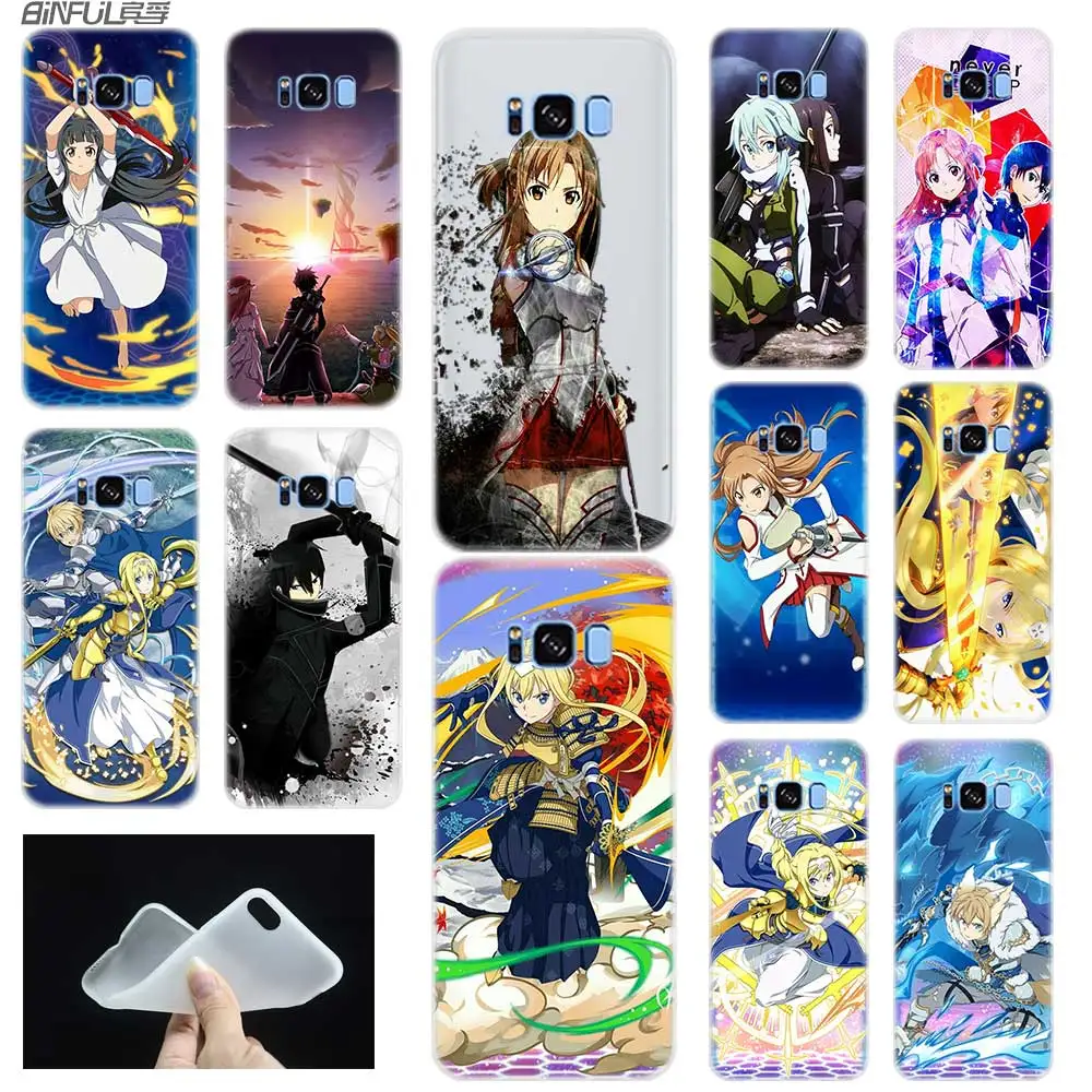 Soft Silicone Case For Samsung S30 S20 S11 S10 S9 S8 Plus lite 11e 10e Uitra S7Edge Sword Art Online SAO Anime | Мобильные телефоны