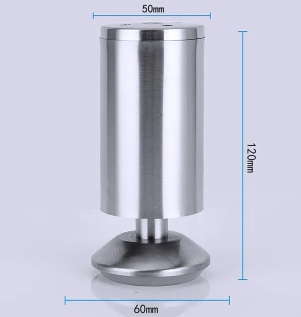 6 30cm Adjustable Stainless Steel Furniture Legs Table Sofa Bed