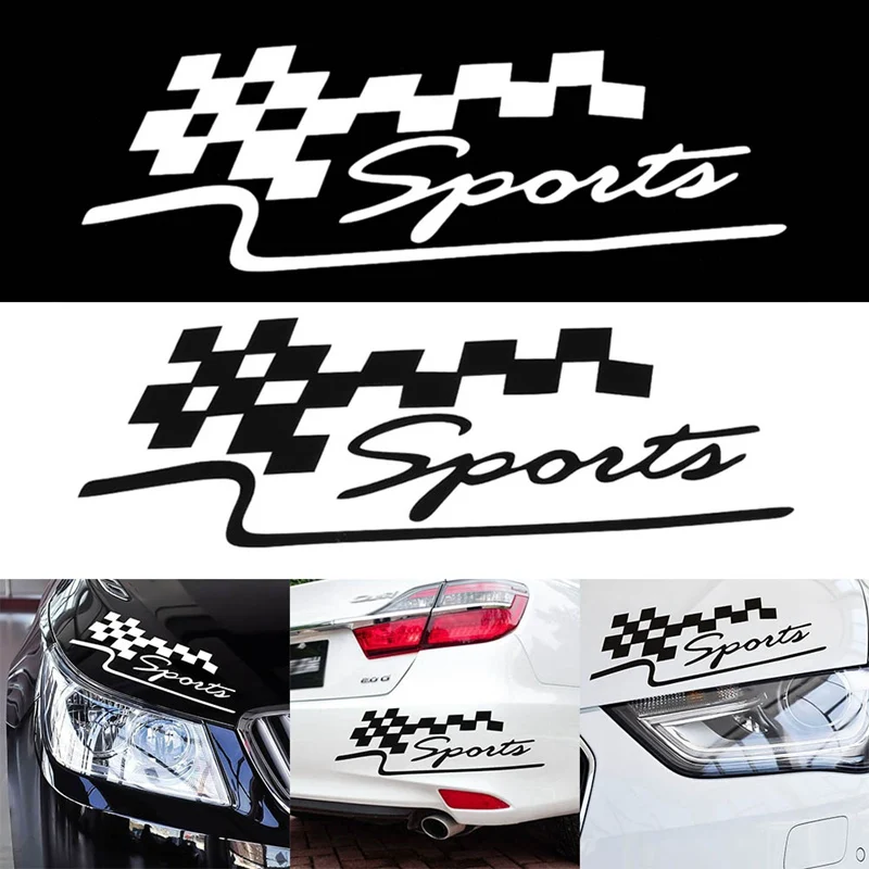 

Racing Sports Flag Car Stickers Auto Motorcycle Reflective Vinyl Sticker Car Styling