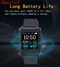 Smartch Мода Smart Браслет TK002 IP67 монитор сердечного ритма долгого ожидания фитнес для Android IOS PK Xiaomi miband 2 браслет