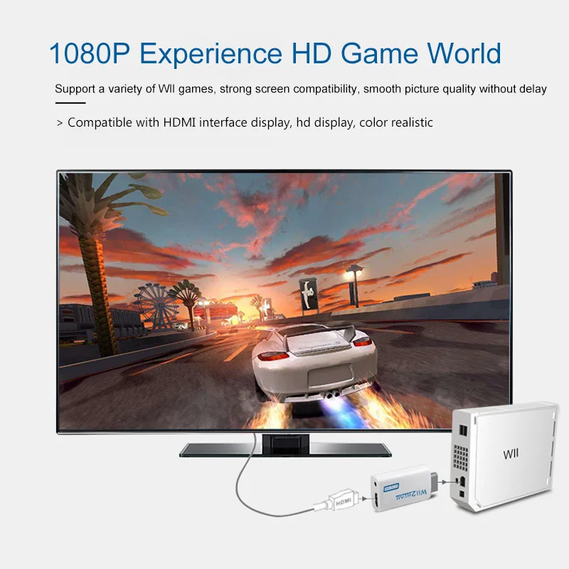 Powstro 3,5 мм порт Hdmi адаптер Plug And Play HDMI 1080p wii к HDMI конвертер адаптер 3,5 мм аудио коробка 720P и 1080P выход