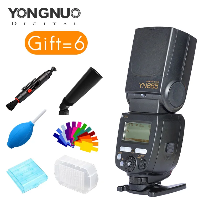 

YONGNUO YN685C/N GN60 2.4G System ETTL 1/8000 Shutter sync speed HSS Wireless Flash Speedlite with Slave for Canon or nikon