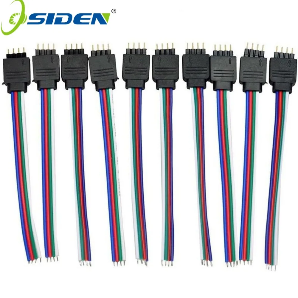100 шт 4pin RGB провод разъема светодиода Мужской Женский Соединительный кабель для