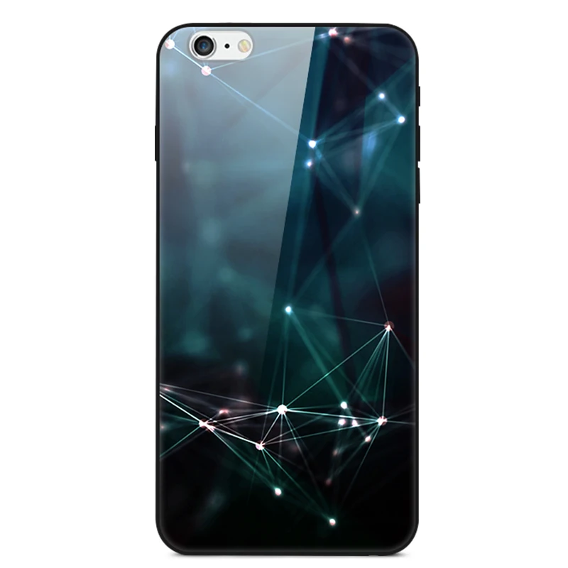 E для iPhone 6S чехол закаленное стекло задняя крышка для Apple iPhone 6 iPhone6 7 8 6Plus 7Plus XR XS Max X R чехол мультяшный чехол для телефона