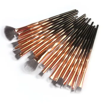 

20PCS Make Up Foundation Eyebrow Eyeliner Blush Cosmetic Concealer Brushes Plastic Makeup Brush with Powder G417