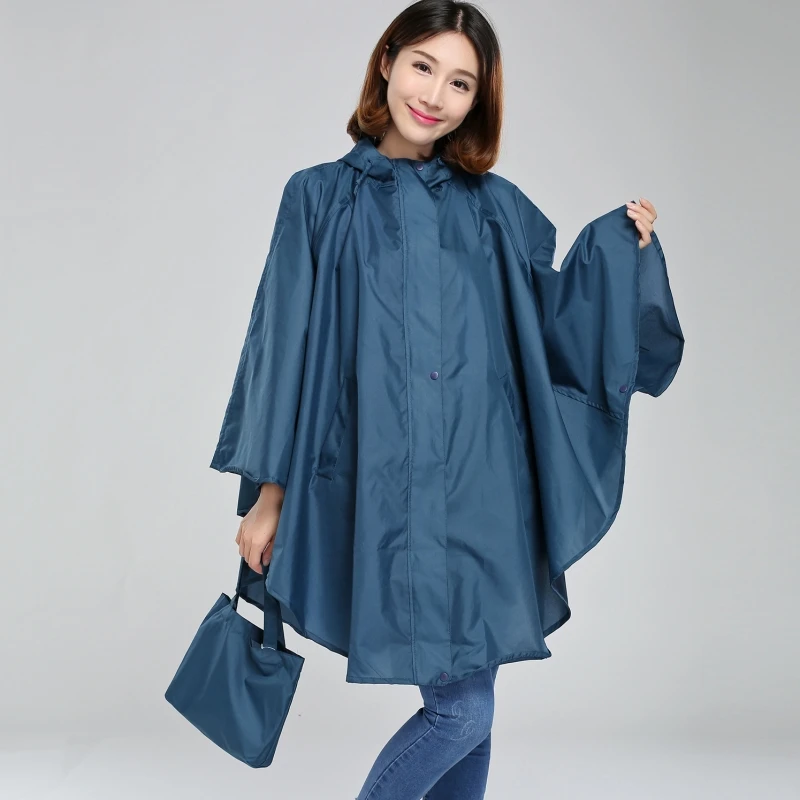 Fashion Japanese adult single student raincoat Increase backpack cloak