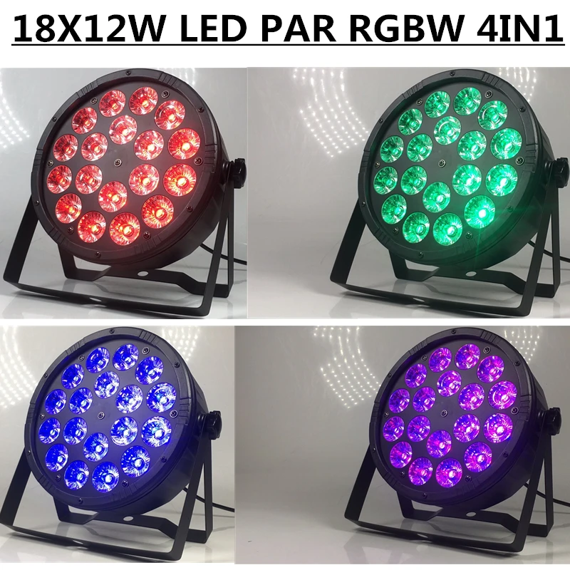 4 шт./18X12W led Par light RGBW 4in1 par flat LED PAR dmx512 disco lights профессиональный сценический dj
