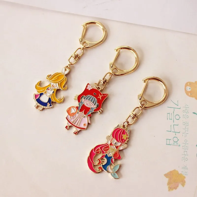 2017 Fashion Cute Girls Keychain Pendant Cartoon Girl Model Key Chains Kids Toysin Key Chains