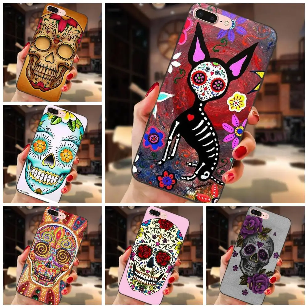 

Mexican Sugar Skull Flower TPU Phone For Xiaomi Redmi Note 2 3 4 4A 4X 5 5A 6 6A Plus Pro S2 Y2