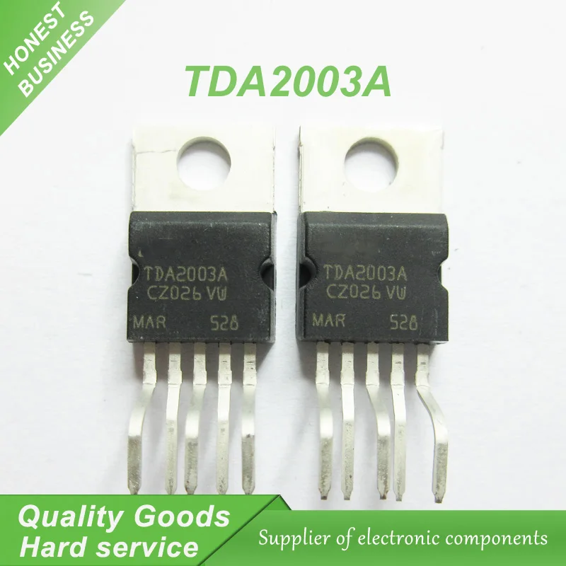 10PCS TDA2003 TDA2003A TO 220 amplifier chip single supply 12V 10W ...