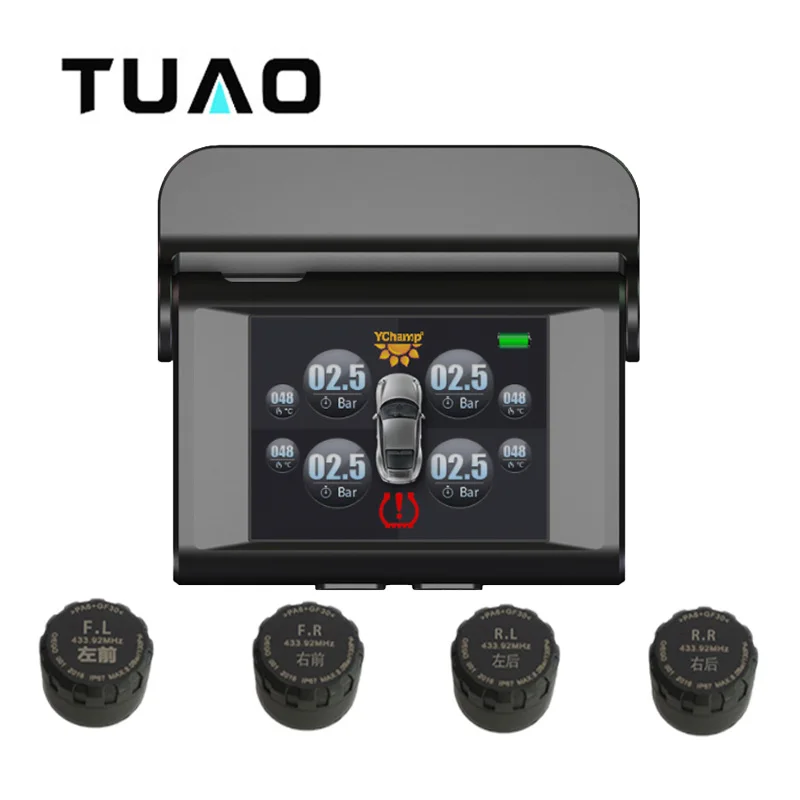 TUAO S2e Smart Car TPMS Tire Pressure Monitoring System Solar Power