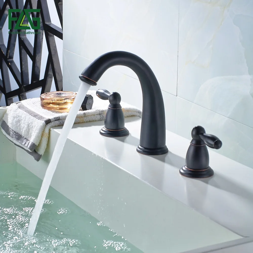 Nozzle For Polishing Gold Plated Bathroom Sink Touch Faucet  Water Tap Three Holes Placa Batedeira Solar De Bain FLG100063