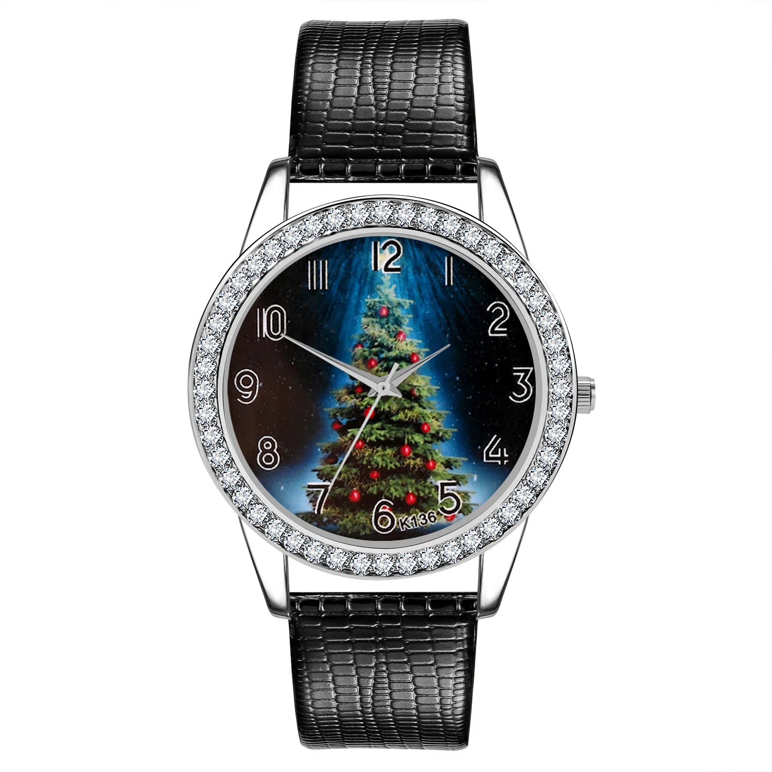 Новинка, женские часы, Рождественская елка, бриллиант, кожаный ремешок, аналоговые, кварцевые, Vogue, наручные часы, Gif feminino relojes mujer, лидер продаж& Ff