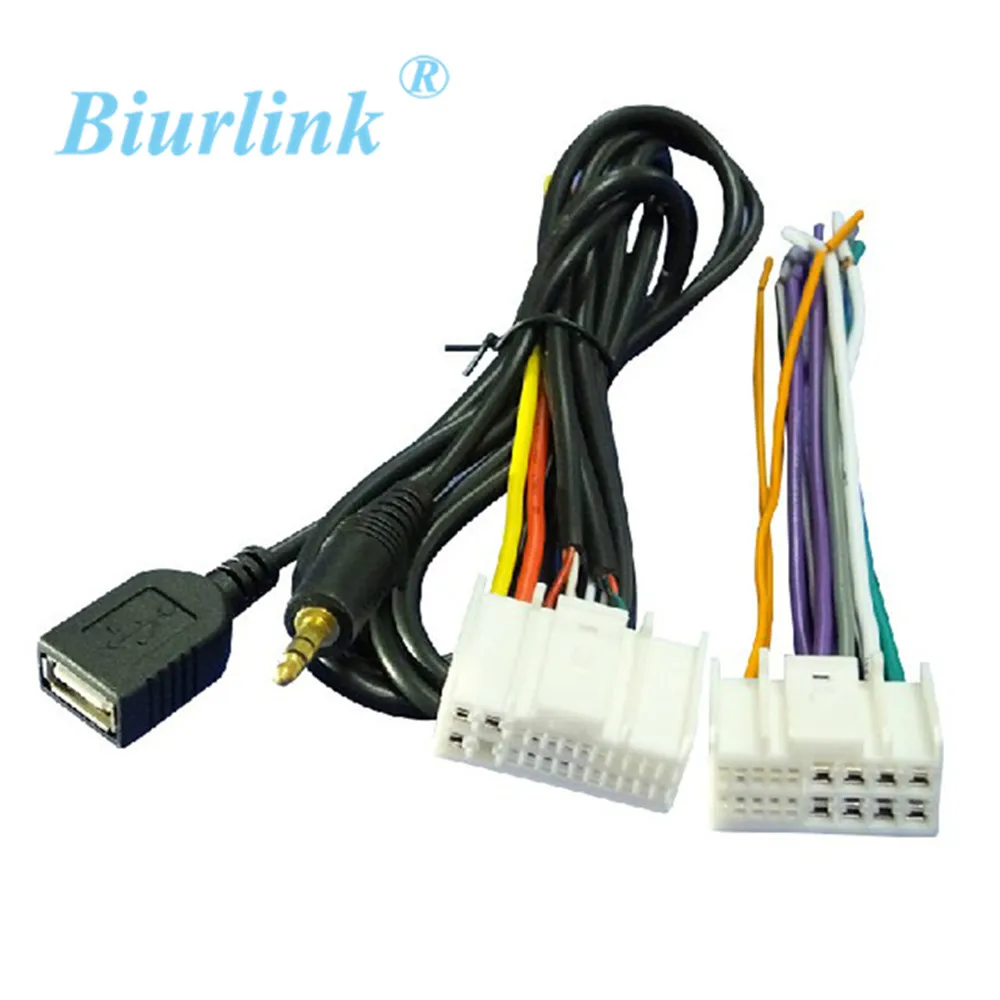 

Biurlink CD Radio Power Harness Cable USB Adapter For Hyundai IX35 Kia Sportage Elantra K2 K5
