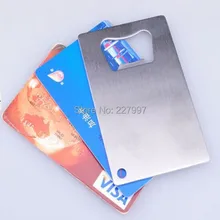 DHL 400 шт. Мешкозашивоных Упаковка бумажник Размеры Нержавеющая сталь кредитной карты открывалка для бутылок