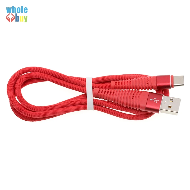 300 шт usb type C кабель нейлоновый Русалка Плетеный usb type-c кабели для Xiaomi OnePlus LG Nexus 5x huawei Samsung LeTV type C провод - Цвет: Красный