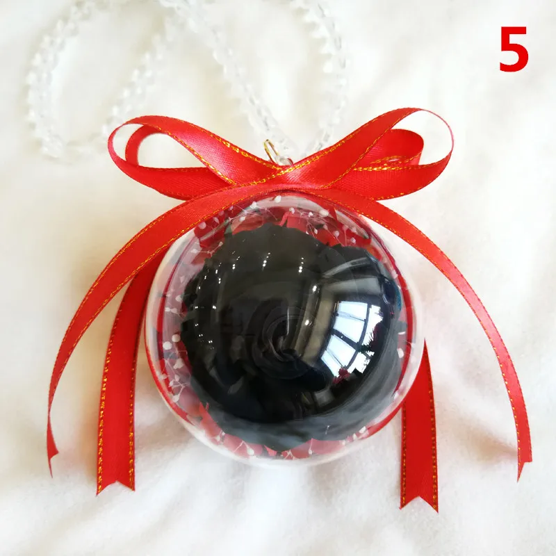 Car Hanging Pendant Ribbon Rose Flowers Plastic Ball Hanging Rearview Mirror Automobile Styling Flowers Accessories Ornament