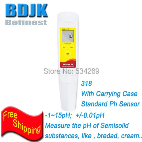 

Waterproof Ph Tester With Carrying Case -1~15pH Portable PH Meters Measuring Ph of Semisolid Substance