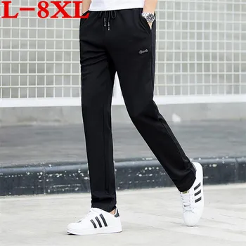 

2018 plus size 8XL 7XL Casual Men Thin Pants Solid Color Health Pants Loose Breathable Push-up Straight Joggers Men's Sweatpants
