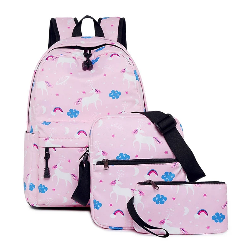 

3pcs/set Animal Unicorn Pattern Printing Women Backpacks Fashion School Bags for Teenager Girls Boys Large Capacity Laptop Bag