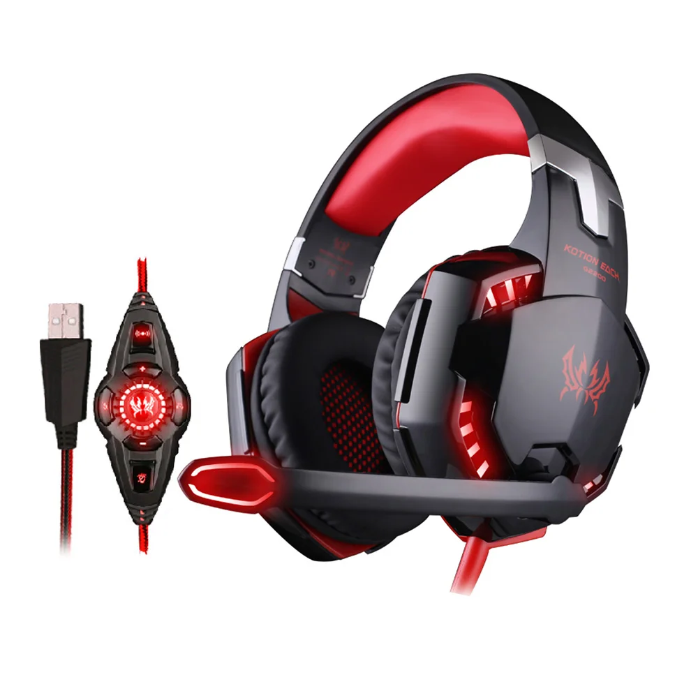 Игровые наушники KOTION EACH G2200 USB 7 1 с объемным звуком вибрацией компьютерная