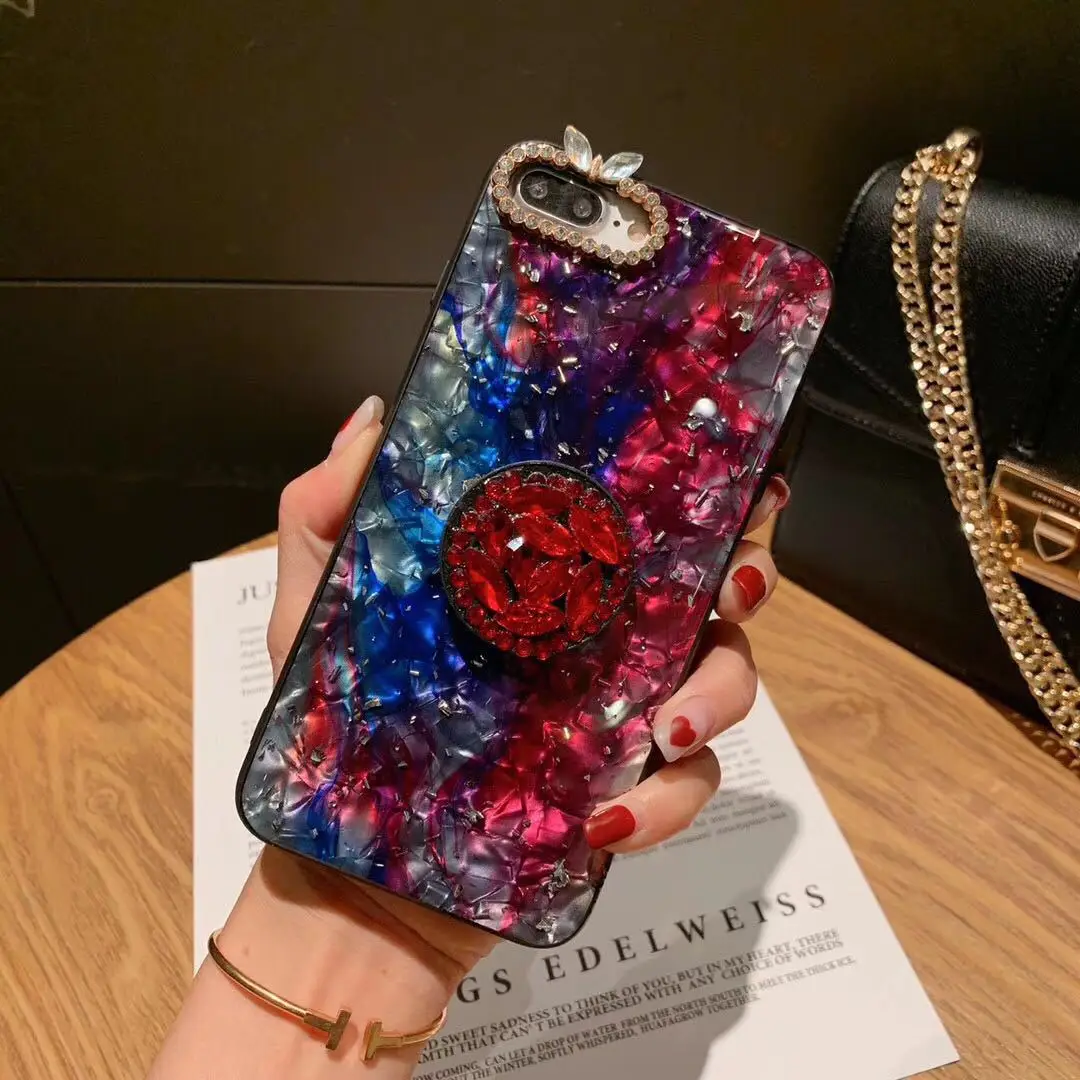 Чехол подставка для телефона iPhone XS MAX XR X i8 Plus i7 роскошный чехол со стразами Ins 6 6s с
