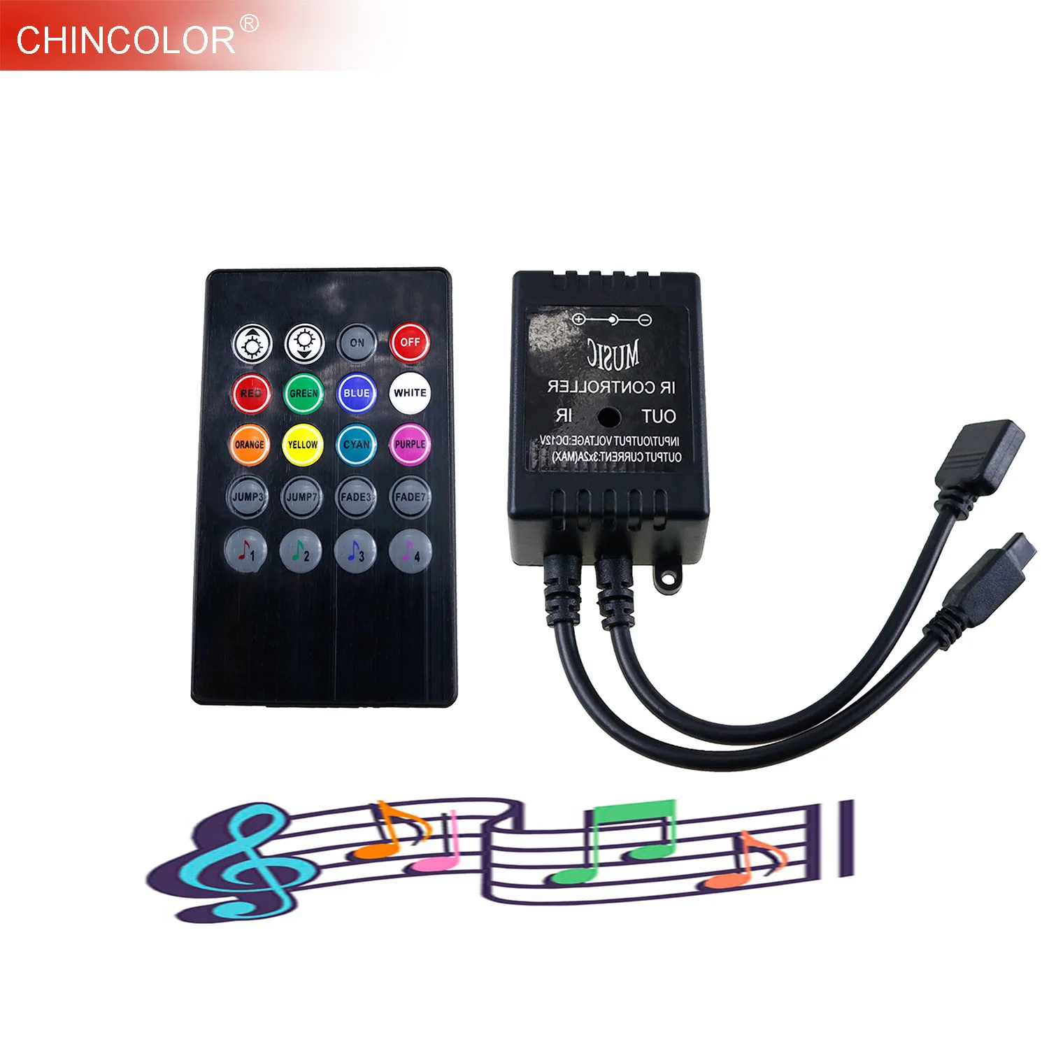 LED Music Controller Voice Sensor DC12V 6A IR Remote Dimmer Controllers