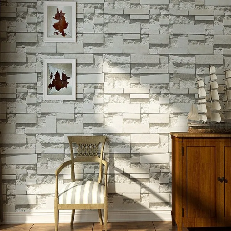 

Free Shipping 3D Stereo Retro Brick Masonry Brick Brick Non Woven Wallpaper Garment Shop Restaurant Decorative Wallpaper