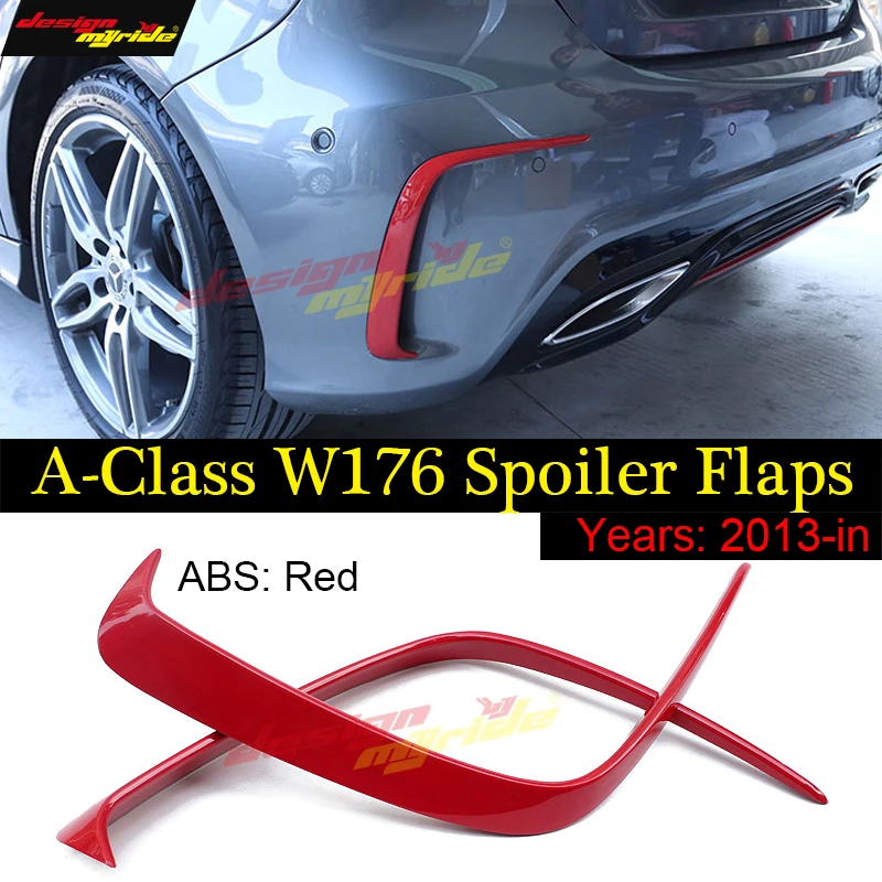 1 пара автомобильный красный ABS задний бампер сплиттер Спойлеры Canard для Mercedes Benz W176