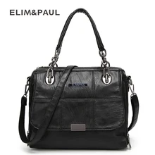 ELIM & PAUL Handtasche Schultertasche Frauen Tote Umhängetasche Weibliche Mode feste Weichen PU Frauen Leder Tasche Sac ein Haupt Bolsa Feminina