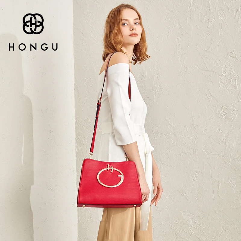 HONGUSimple, роскошная сумка из коровьей кожи, женский клатч, сумка через плечо, элегантная, Корейская, кольцо, дикая, атмосферная, для ноутбука, бизнес, сумки на плечо