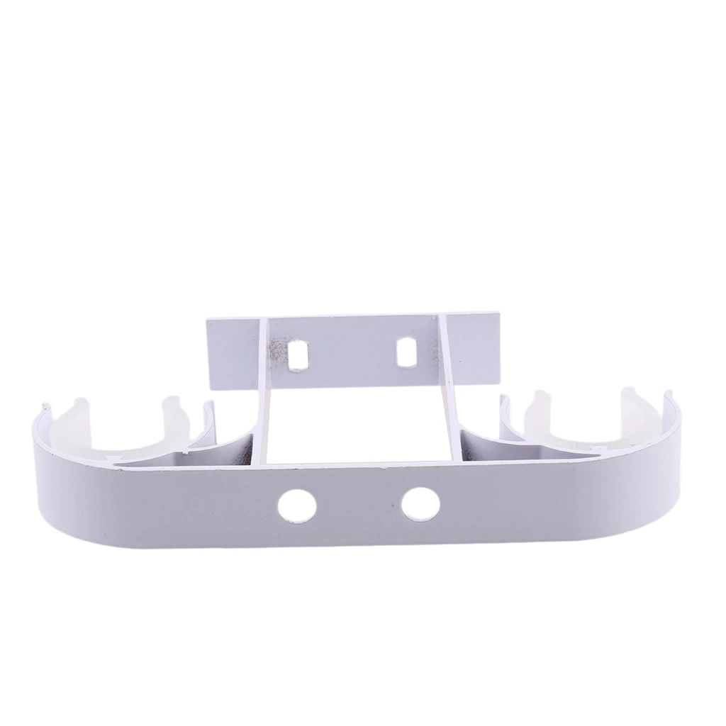 2x Aluminium Alloy Drapery Double Rod Support Bracket Curtain Pole Holder Wall Mounted Brackets Curtain Decorative Accessories