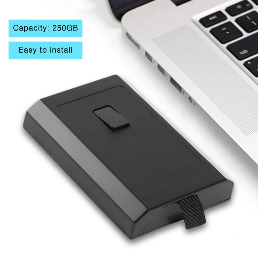 250GB Hard Disk Case HDD Case Hard Drive External Enclosure Box Shell Cover for Microsoft for Xbox 360 Slim Black