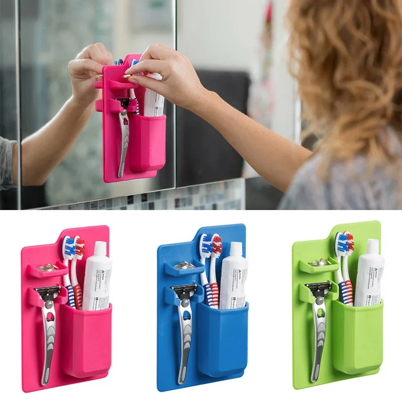 

1PC New Toothbrush Holder Hot Sale Bathroom Organizer Popular High Quality Silicone 3Colors